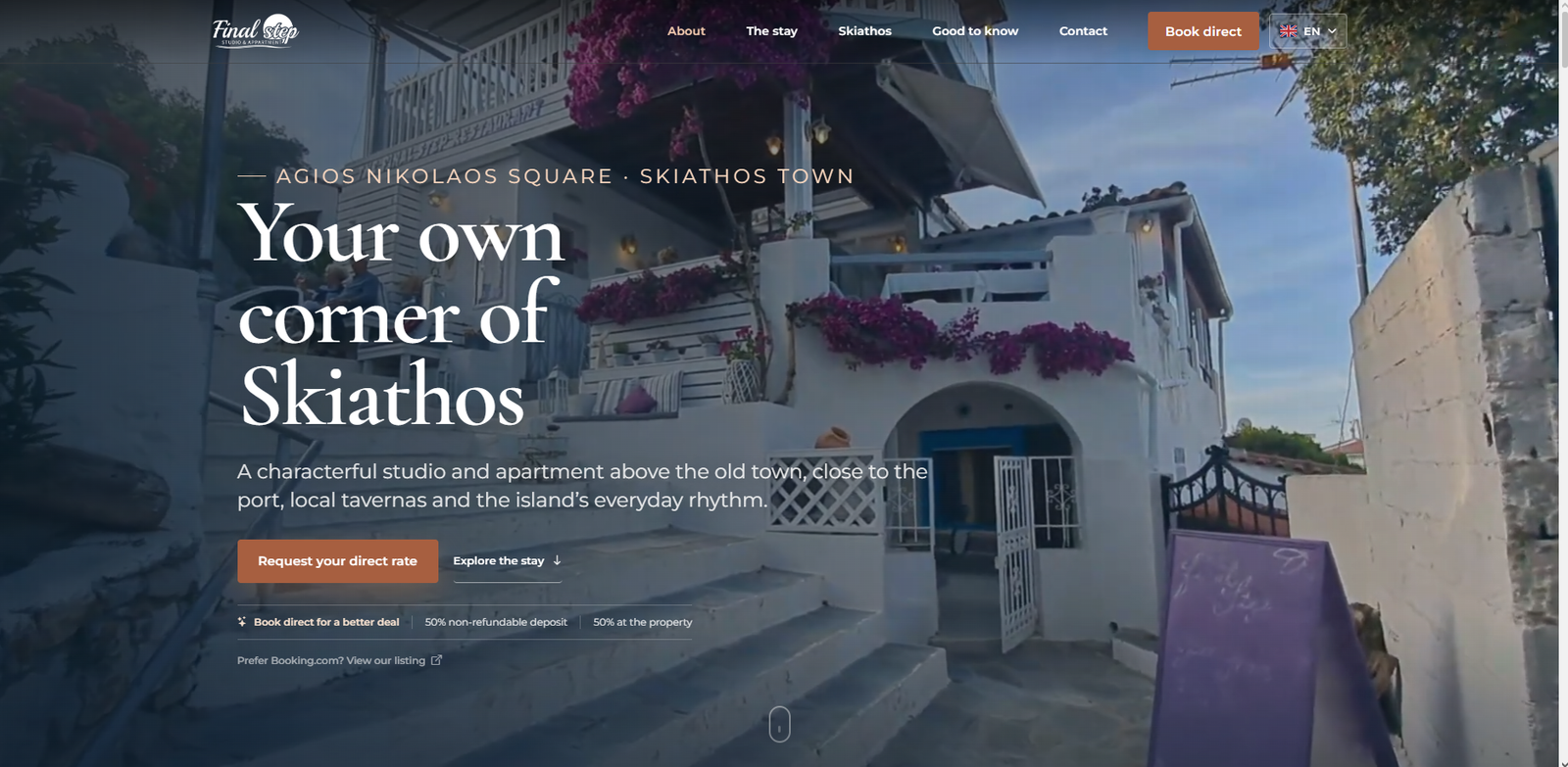 Uitzicht over Skiathos bij Final Step Studio & Apartment